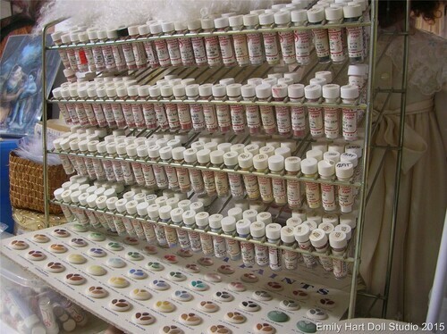 A rack of China Paints